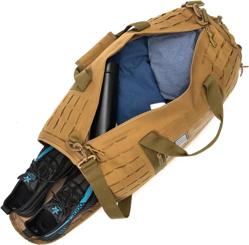 Miniatura 26 de QT&QY Bolsa táctica militar de 40 litros para hombre, bolsa de gimnasio, bolsa de viaje, bolsa de entrenamiento con compartimento para zapatos