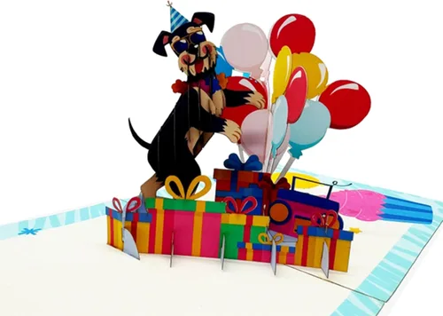 Miniatura 13 de Tarjeta desplegable de feliz cumpleaños Tarjeta de felicitación de cumpleaños con globos emergentes 3D para niños, adultos, familiares y amigos, 5