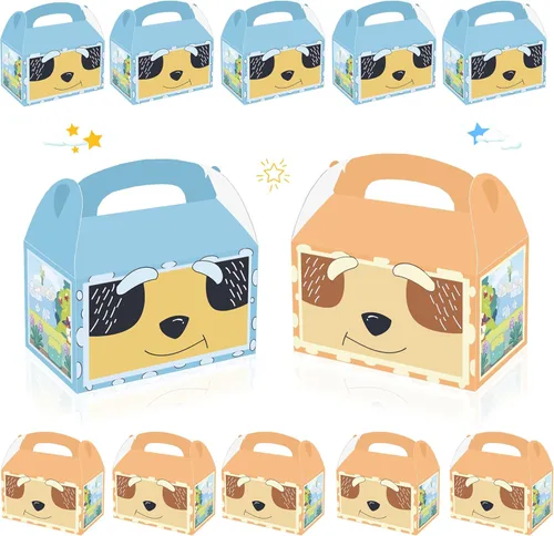 Dibujos animados Blue Dog Party Candy Bags 16pcs Dog Family Goodie Cajas de regalo para cachorros azules tema fiesta cumpleaños suministros