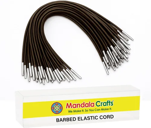 Miniatura 10 de Mandala Artesanía Menú Máscara Badge Sign Hanging Elastic Cord bucle banda con metal de púas púas Blanco