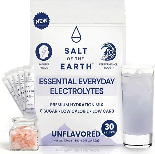 Miniatura 23 de Salt of the Earth - Polvo de electrolitos premium sin azúcar - Hecho con sal rosa del Himalaya - Paquetes de polvo para hidratación Ingredientes