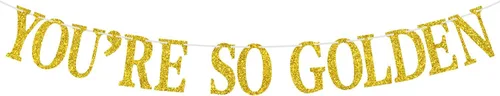 Cartel dorado con texto en inglés "You're So Gold", letrero de feliz cumpleaños dorado, suministros de decoración de fiesta de cumpleaños para
