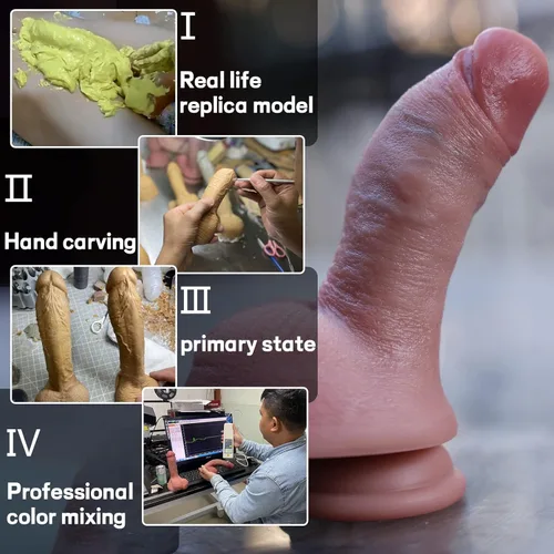 Miniatura 3 de Consoladores suaves realistas de 5.91 pulgadas para principiantes, consolador de silicona gruesa realista hecho a mano, pene suave con ventosa