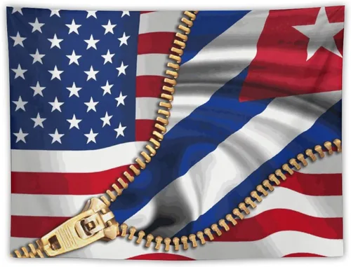 Tapiz de bandera estadounidense y bandera cubana para dormitorio, tapices negros para colgar en la pared, manta para hombres y mujeres, fiesta