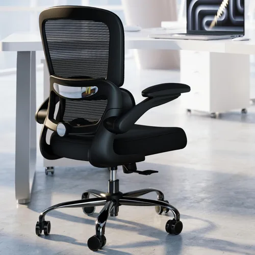 Miniatura 14 de TRALT Silla de oficina ergonómica, silla de escritorio con soporte lumbar ajustable, silla de computadora cómoda de malla con reposabrazos Rosa