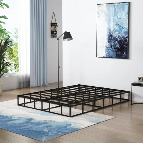 Miniatura 8 de Vehowy - Somier de 9 pulgadas para cama matrimonial, base de colchón de acero resistente/base de cama metálica/sin ruidos/antideslizante/de fácil