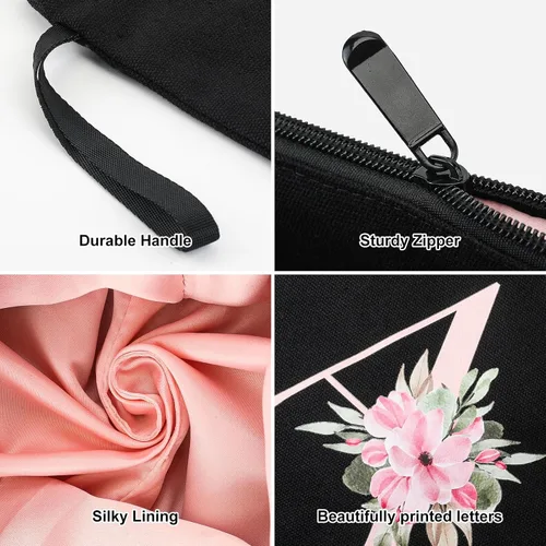Miniatura 3 de Vavabox A-Z Bolsa de maquillaje personalizada, regalos de cumpleaños para mujeres y mamá, regalos para mejor amiga, bolsa de cosméticos para novia