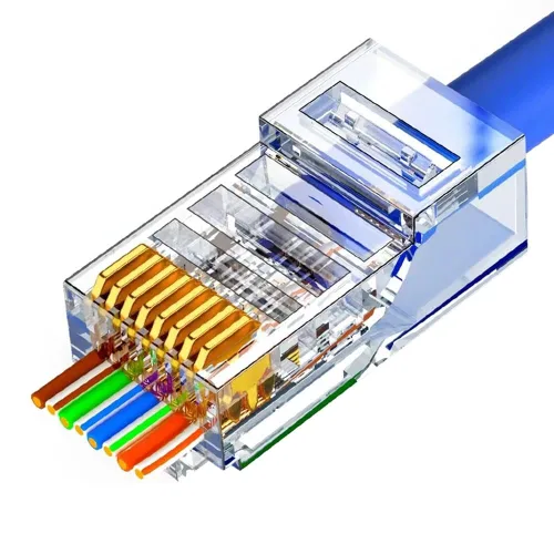 Miniatura 6 de 50 conectores RJ45 Cat6, conectores RJ45 C6, conectores RJ45 blindados de metal Cat6, conectores de enchufe de red modular FTP 8P8C