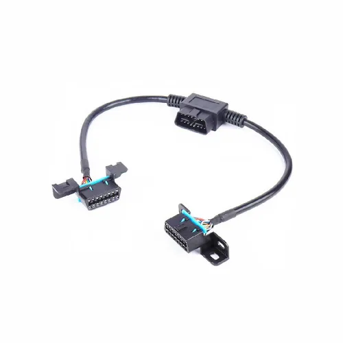 Miniatura 4 de Elecbee OBD2 16 Pin macho a doble 16 pines hembra tipo T Cable de paso 0.1M, compatible con la mayoría de los coches modernos