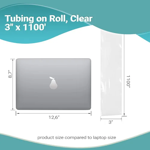 Miniatura 3 de APQ - Paquete de tubos de polietileno en rollo, transparente de 3 pulgadas x 1100 pies. Bolsas de plástico ultra gruesas de 4 mil para artículos