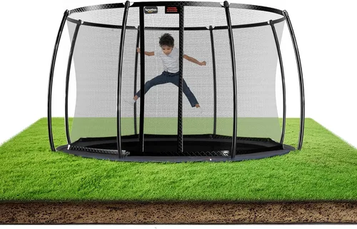 Miniatura 10 de Avyna Trampolín redondo en el suelo de alta calidad, 15 pies, 14 pies y 12 pies - Trampolín al aire libre para niños y adultos con características