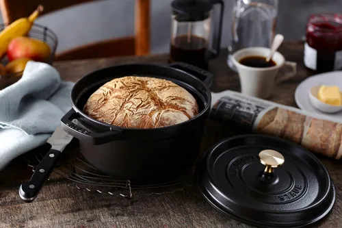 Miniatura 5 de Staub La Cocotte Redonda 40509-480 Pico Cocotte Redonda Negra 16 cm Pequeña, Fundición de Manos, Olla Esmaltada, Compatible con Inducción, Producto