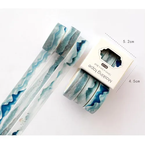 Miniatura 4 de YUBBAEX Cinta Washi Bonita Impresa 3 Rollos Juego de Cinta de Enmascarar de Estilo Japonés Decorativa para Artes, Manualidades DIY, Suministros