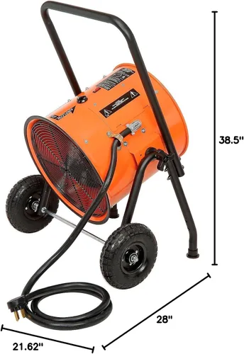 Miniatura 9 de Global Industrial 34120 BTU Calentador eléctrico portátil de salamandra con cable de 8 pies, termostato ajustable, 240 V, 1 fase, 10000 W