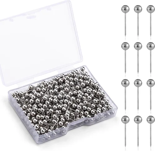 420 piezas de alfileres de costura, alfileres rectos para tela, alfileres de acolchado de 0.63 pulgadas, pequeños alfileres rectos con cabeza de