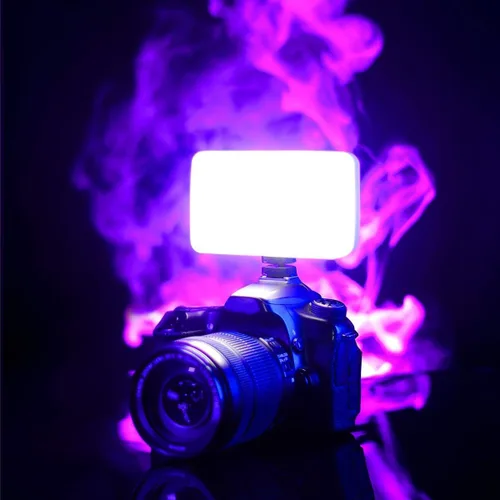Miniatura 7 de VIJIM VL120 Luz LED para vídeo en la cámara, Mini lámpara de iluminación de fotografía recargable 120 LED de relleno 3200K-6500K Bi-Color regulable