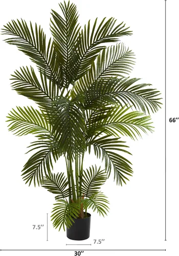 Miniatura 2 de Nearly Natural Árbol artificial de palmera areca de 5.5 pies