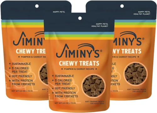 Miniatura 10 de Jiminy's Golosinas masticables de entrenamiento de cricket para perros, bajas en calorías, hipoalergénicas, fabricadas en Estados Unidos, 6 onzas