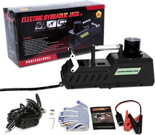 Miniatura 2 de E-HEELP - Gato hidráulico eléctrico de 15 toneladas, gato de piso de camión resistente de 12 V CC con luz LED para RV, SUV, camioneta, sedán
