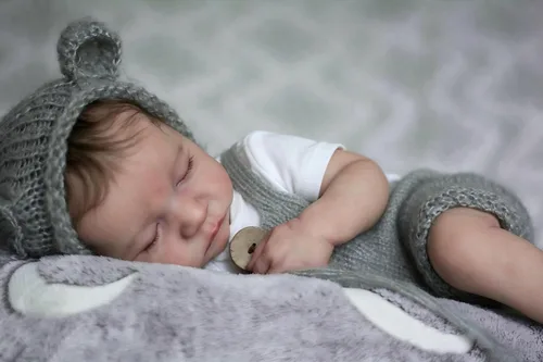 Miniatura 5 de iCradle Preciosa muñeca de bebé Reborn de 19 pulgadas de vinilo completo realista muñeca bebé niño pelo arraigado durmiendo realista muñeca recién