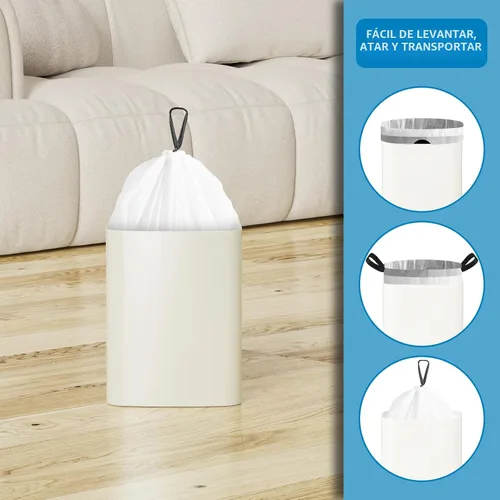 Miniatura 4 de 120 unidades de bolsas de basura pequeñas con cordón de 1.6 galones, bolsas de basura pequeñas por KSSKSS, código A ajuste 4.5-8 litros, 1.2-2