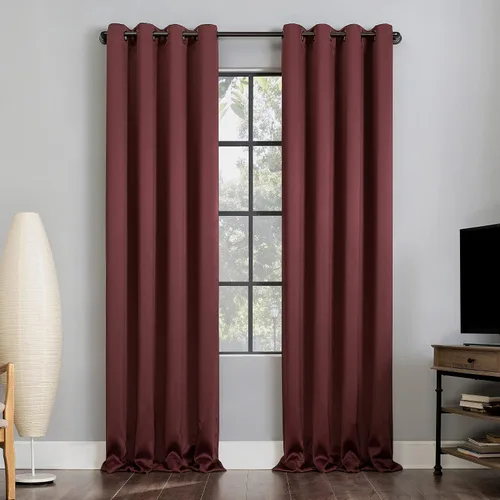 Sun Zero Nordic - Juego de 2 paneles de cortinas 100 % opacas con ojales, calidad de teatro, 52 x 63 pulgadas, color vino Rojo Vino