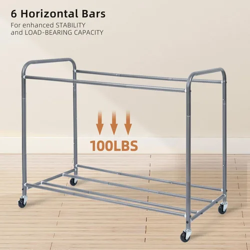Miniatura 2 de STORAGE MANIAC Clasificador de ropa sucia de 4 secciones, 47.8 galones (181 L) con ruedas, clasificador de cestas divisoras de ropa, carrito Beige
