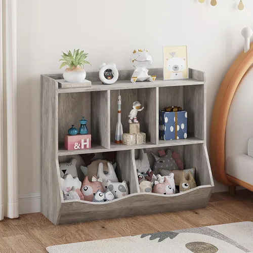 Miniatura 7 de Amyove Estantería y estantería para niños, estante de almacenamiento de juguetes, estante múltiple con organizador de cubículos para niños y niñas