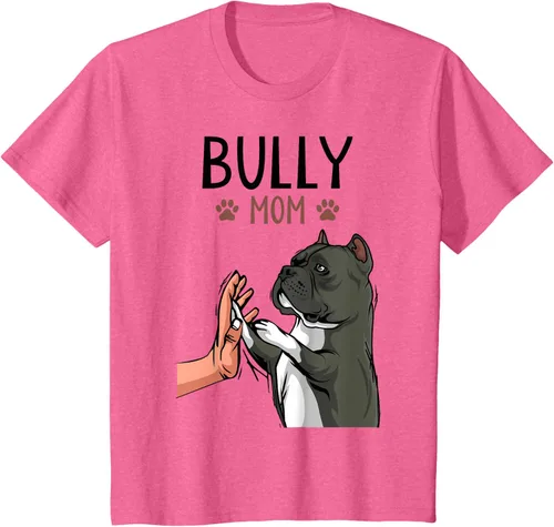 Miniatura 55 de American Bully Mom Cute Dog Mama Camiseta divertida para mujer, Blanco, S