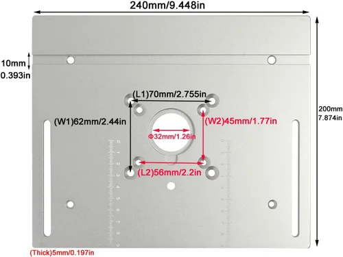 Miniatura 6 de Placa de inserción de mesa de enrutador de aluminio KETIPED, Bancos de carpintería con placa de enrutador abatible con guía de goniómetro y valla