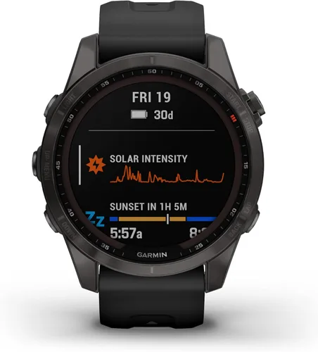 Miniatura 10 de Garmin Fenix 7X Sapphire Solar, reloj inteligente de aventura más grande, con capacidades de carga solar, reloj GPS resistente para exteriores