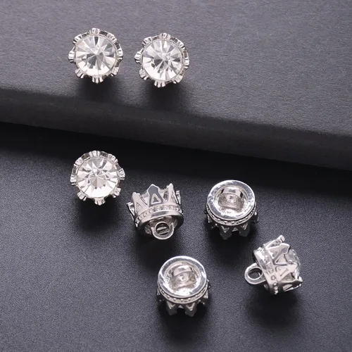 Miniatura 10 de Jerler 10 piezas de botones de diamantes de imitación de perlas adornos de cristal coser en botones de ropa