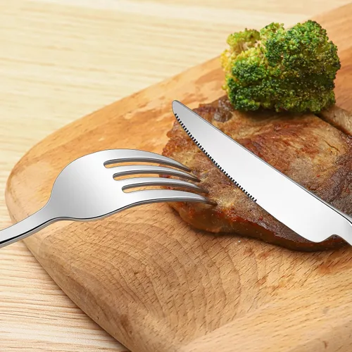 Miniatura 5 de Juego de cubiertos de 40 piezas para 8, cubiertos de acero inoxidable, utensilios de cocina, incluye cuchara, tenedor y cuchillo para el hogar, apto