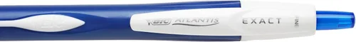 Miniatura 5 de BIC Atlantis pluma retráctil exacta, punta fina (0.7 mm), Azul 3 Count