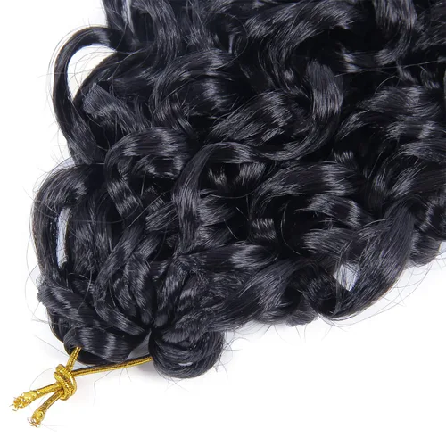Miniatura 6 de 8 Paquetes de Pelo Rizado con Ganchillo GoGo para Mujeres Negras, Cabello Ondulado Profundo, Extensiones de Cabello Sintético con Trenzas Bohémicas