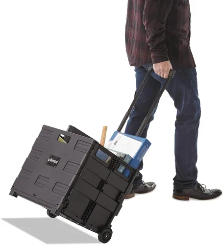 Miniatura 5 de Universal Caja de almacenamiento móvil plegable, 18.25 x 15 x 39.4 pulgadas, negro