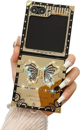Miniatura 47 de Compatible con Funda Samsung Galaxy S22 Ultra, Diseño de Mariposa Brillante de Lujo con Soporte Plegable Kickstand para Mujeres y Niñas, Funda Rosa