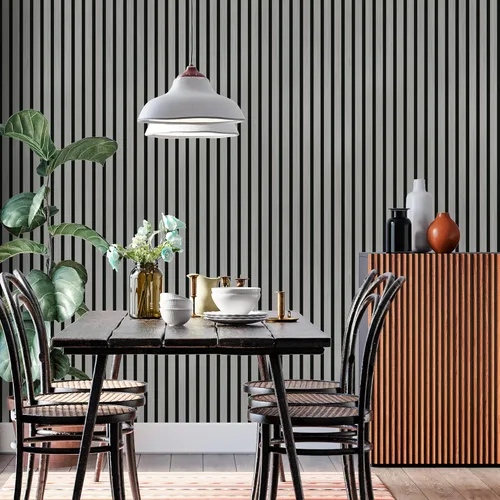 Miniatura 7 de Paquete de 3 paneles de pared de listones de madera para decoración de pared interior, cancelación de ruido, 94.5 x 11.4 pulgadas, paneles de pared