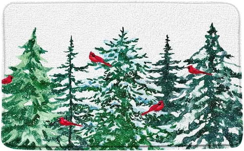 Miniatura 19 de GCTNBJL Juego de 3 alfombrillas de baño de Feliz Navidad, muñeco de nieve, copo de nieve, ramas, árbol, corazón, invierno, vacaciones, rústico