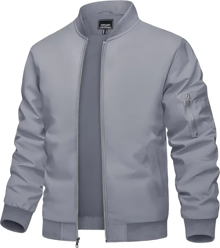 Miniatura 24 de TACVASEN Chaqueta bomber para hombre, ligera, casual, primavera, otoño, cortavientos, con cremallera y bolsillo