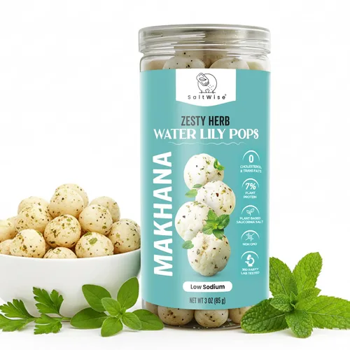 Miniatura 11 de SaltWise Water Lily Pops (Makhana/Fox Nuts) - Aceite de oliva tostado Bajo en sodio Sin gluten, vegano, sin OMG a base de plantas (cebolla crema)