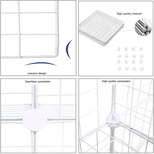 Miniatura 6 de C&AHOME Almacenamiento de Cubos de Alambre, Organizador de 6 Cubos con Rejillas C de Metal, Unidades de Estantes Modulares, Estantería