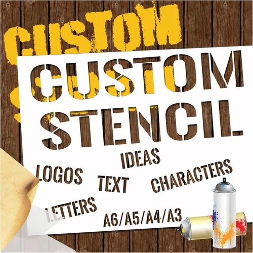 Plantillas personalizadas para pintura en aerosol, personalizadas con logotipo/texto, plantillas de letras multiusos para madera, papel, tela,