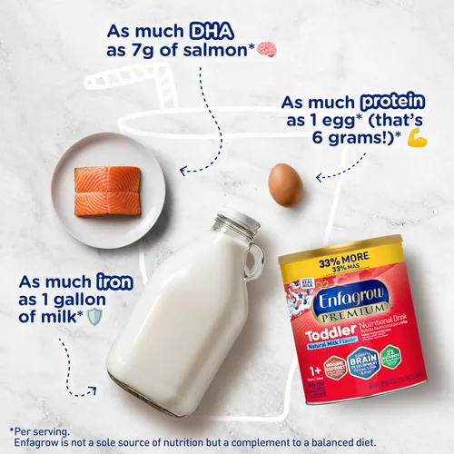 Miniatura 9 de Enfagrow Bebida nutricional de leche prémium para niños pequeños, Enfagrow Toddler Drink, prueba nuestro trío de apoyo cerebral, lata de vainilla