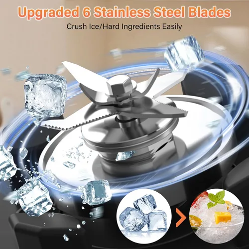 Miniatura 3 de OMMO Licuadora Peak1800W para batidos, licuadoras de batidos sin BPA de 68 onzas para cocina con control de 9 velocidades y temporizador integrado
