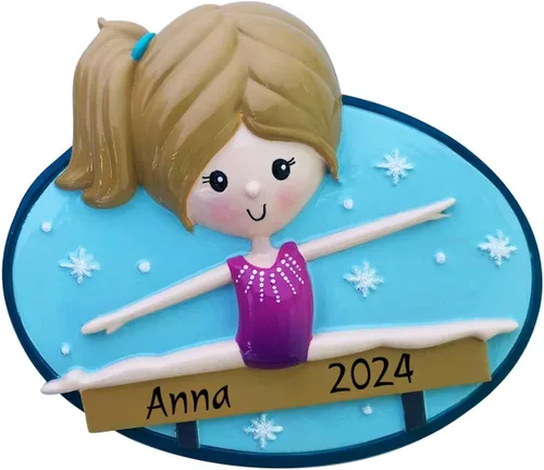 Miniatura 6 de Adorno personalizado 2025 Gimnasta Árbol de Navidad Regalo personalizado Celebración Gimnasia Girl Ornament Station - Personalización gratuita