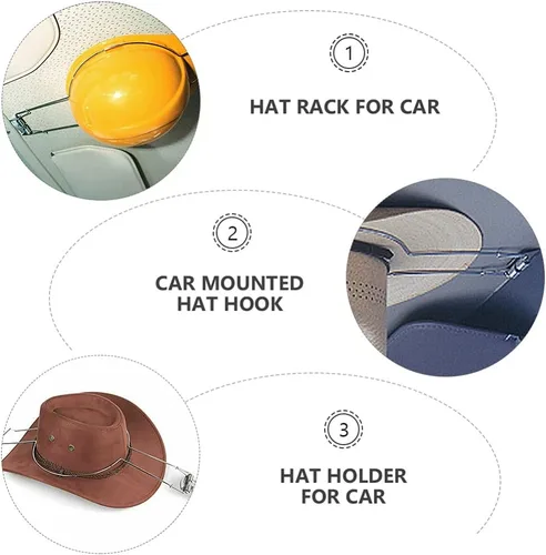 Miniatura 6 de 2 soportes para sombreros de vaquero para automóvil, de acero resistente, para colocar sobre el coche y camiones