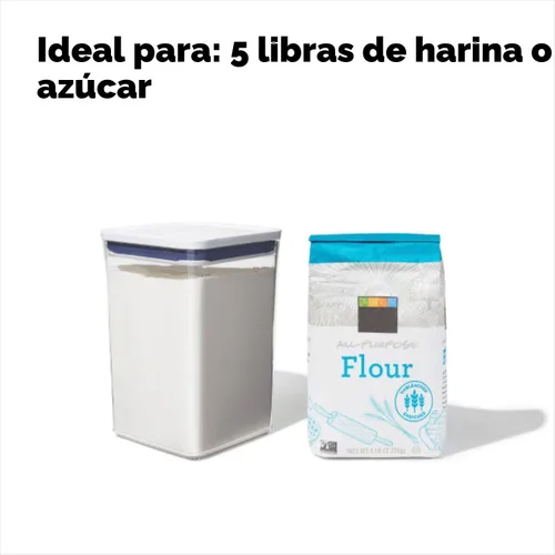 Miniatura 4 de OXO Good Grips - Contenedor POP de 4.4 cuartos de galón/4.2 L, recipientes herméticos para almacenamiento de alimentos Blanco