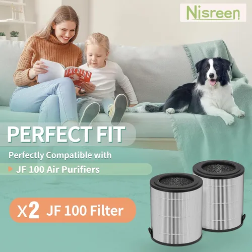 Miniatura 2 de JF 100 Filtro de repuesto compatible con Jafanda Air P Puri-fier Filter JF100, filtración de 3 etapas con carbono de alta eficiencia, comparado