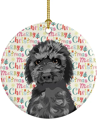 Miniatura 191 de Caroline's Treasures Bulldog Francés Azul de Navidad Adorno de Cerámica Decoraciones Colgantes para Árbol de Navidad para Hogar Navidad, Festividad